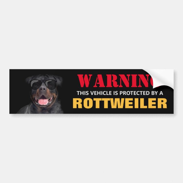 Pegatina Para Coche Protegido por un Rottweiler (Frente)