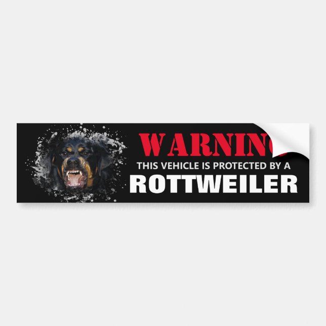 Pegatina Para Coche Protegido por un Rottweiler (Frente)
