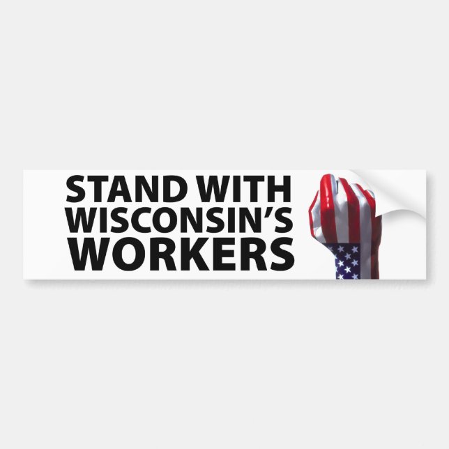 Pegatina Para Coche Protestas de Wisconsin (Frente)