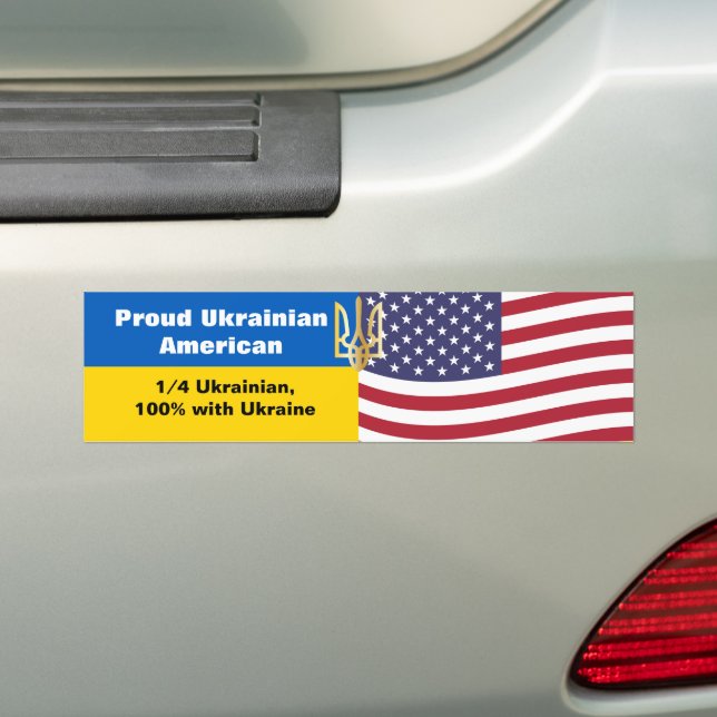 Pegatina Para Coche Proud Ukrainian American Stand with Ukraine (en coche)
