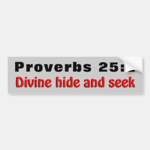 Pegatina Para Coche Proverbios 25:2 Ocultación Divina Y Búsqueda