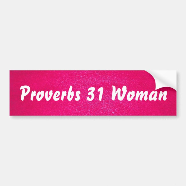 Pegatina Para Coche Proverbios 31 Fondo rosa femenino (Frente)