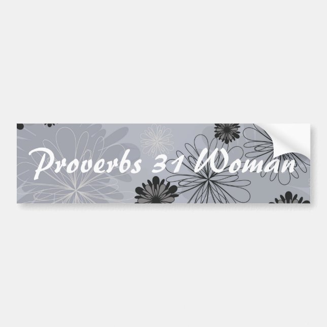 Pegatina Para Coche Proverbios florales negros y grises de la mujer 31 (Frente)