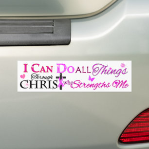 PEGATINA PARA COCHE PUEDO HACER TODAS LAS COSAS A TRAVÉS DEL CRISTO