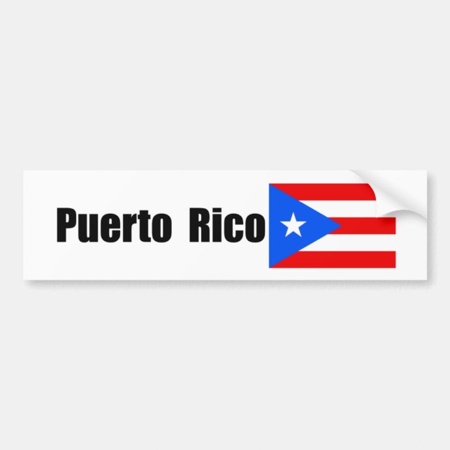 Pegatina Para Coche Puerto Rico, bandera puertorriqueña (Frente)