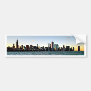 Pegatina Para Coche Puesta del sol del horizonte de Chicago