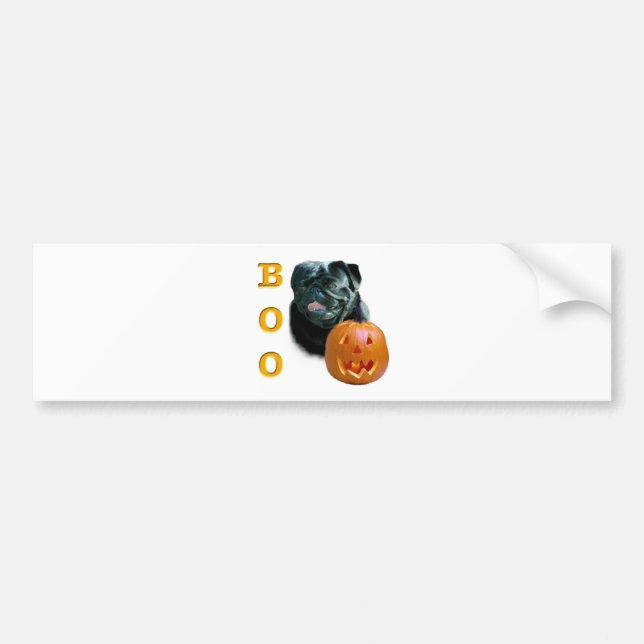 Pegatina Para Coche Pug (negro) Boo (Frente)