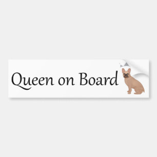 Pegatina Para Coche Pug Queen a bordo
