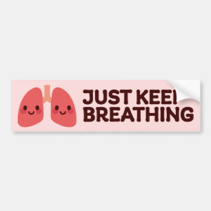 Pegatina Para Coche Pulmones sonrientes - "Sólo sigan respirando" anat