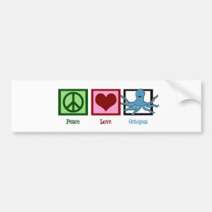 Pegatina Para Coche Pulpo del amor de la paz