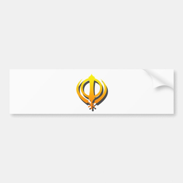 Pegatina Para Coche Punjabi sikh del Sikhism de Khanda Khalsa (Frente)