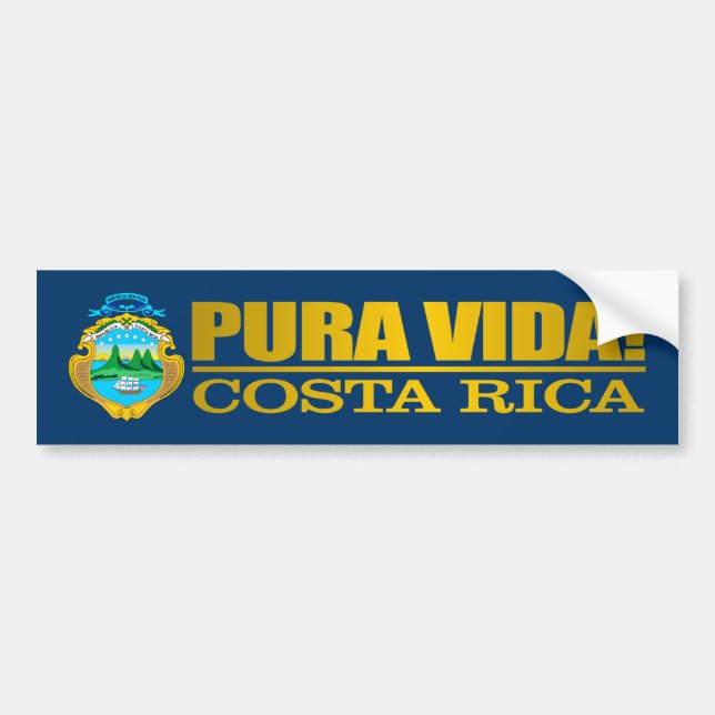Pegatina Para Coche ¡Pura Vida! Costa Rica (Frente)