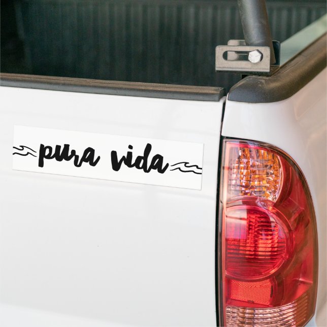 Pegatina Para Coche Pura Vida Wave Costa Rica Bumper Sticker (En Camión)