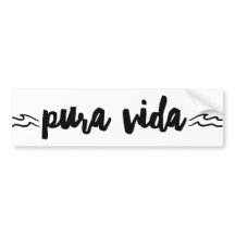 Pura Vida Wave Costa Rica Bumper Sticker