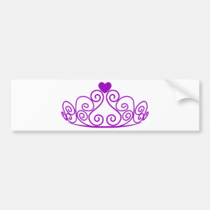 PEGATINA PARA COCHE PURPLE PRINCESS TIARA PERSONALIZABLE GRÁFICO DE LA