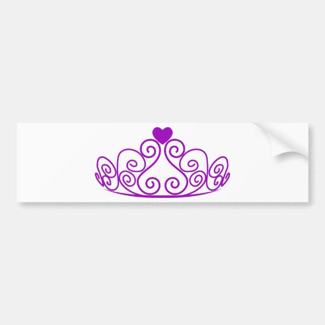 PEGATINA PARA COCHE PURPLE PRINCESS TIARA PERSONALIZABLE GRÁFICO DE LA (Frente)