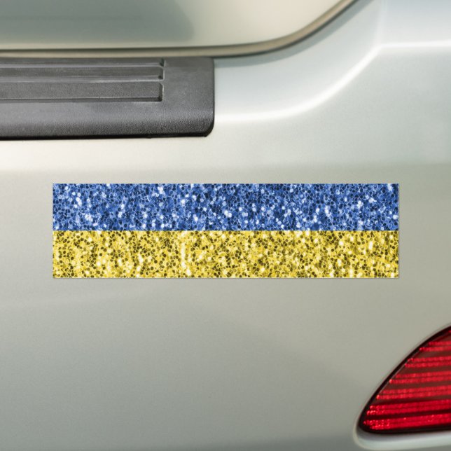 Pegatina Para Coche Purpurina de la bandera azul amarilla de Ucrania c (en coche)