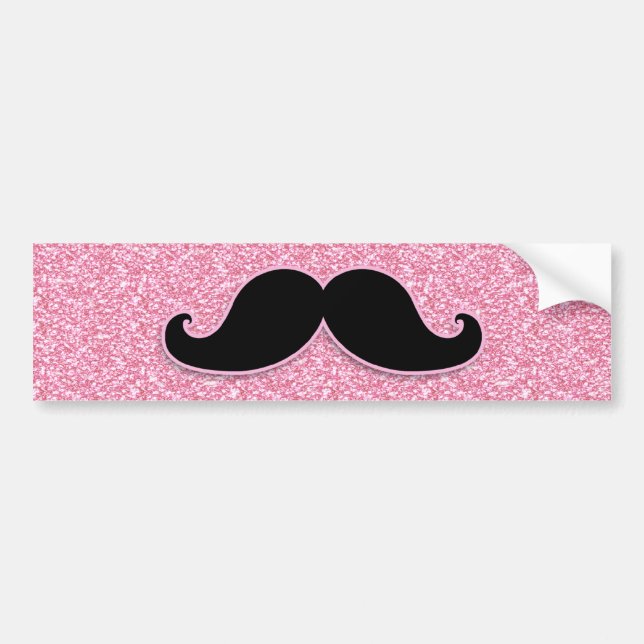 PEGATINA PARA COCHE PURPURINA NEGRO FEMENINO DEL ROSA DEL BIGOTE (Frente)