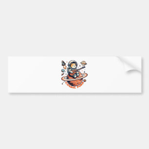 Pegatina Para Coche Purr cósmico - Gato guitarista astro