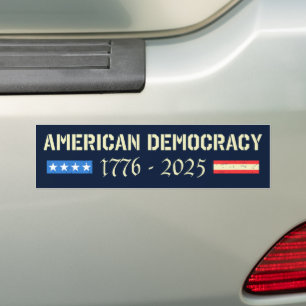 Pegatina Para Coche QEPD Democracia Americana 1776-2025 Anti-Trump