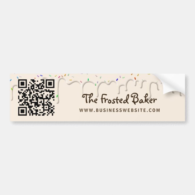 Pegatina Para Coche QR Código Frosting Bakery Business (Frente)