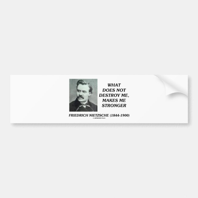 Pegatina Para Coche Qué no me destruye me hace más fuerte (Frente)