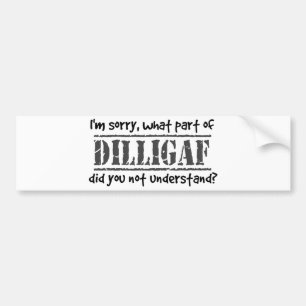 Pegatina Para Coche ¿Qué parte de DILLIGAF usted no entendía?