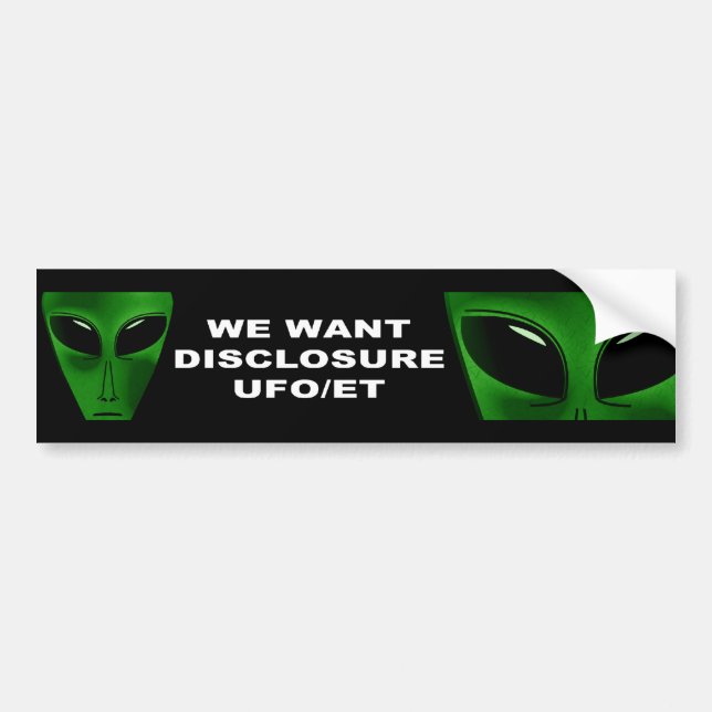 PEGATINA PARA COCHE QUEREMOS EL ACCESO UFO/ET (Frente)