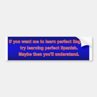 Pegatina Para Coche ¿Quiera que aprendiera inglés perfecto?