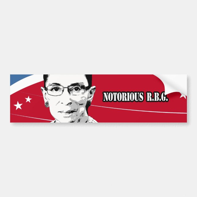 Pegatina Para Coche R.B.G. notorios - Ruth Bader Ginsburg (Frente)
