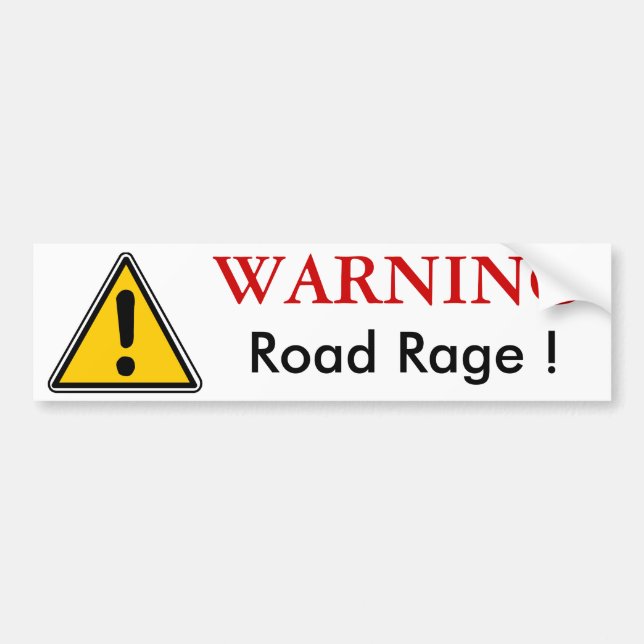 Pegatina Para Coche Rabia AMONESTADORA Bumpersticker del camino (Frente)