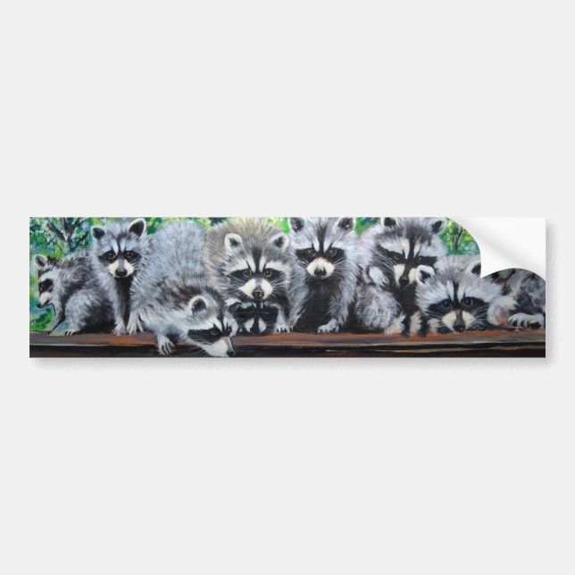 Pegatina Para Coche Raccoon Meeting Bumper Sticker (Frente)