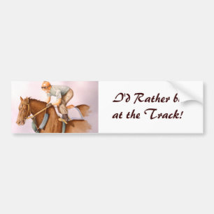 Pegatina Para Coche Race Horse y Jockey