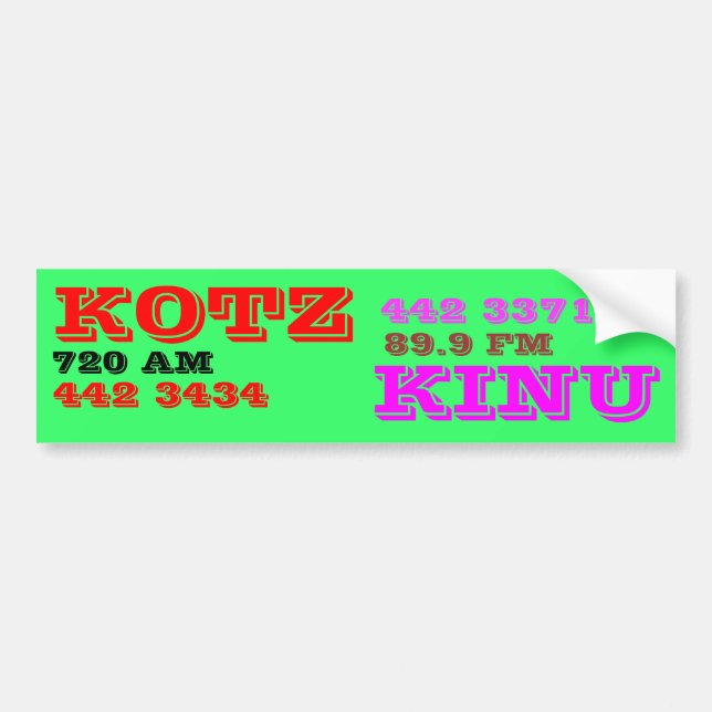 PEGATINA PARA COCHE RADIO DE KOTZ KINU (Frente)
