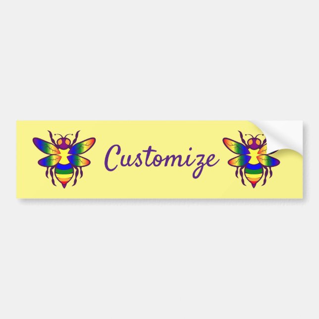 Pegatina Para Coche Rainbow Bee Thunder_Cove (Frente)