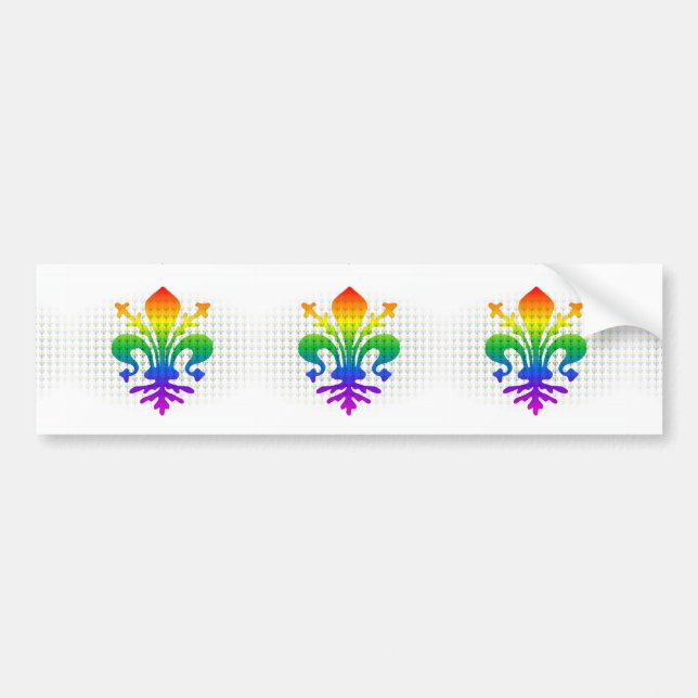 Pegatina Para Coche Rainbow Fleur-de-lis (Frente)