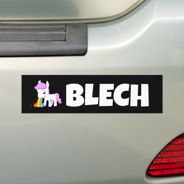 PEGATINA PARA COCHE RÁINBOW VOMIT UNICORN FUNNY BUMPER STICKERS (en coche)
