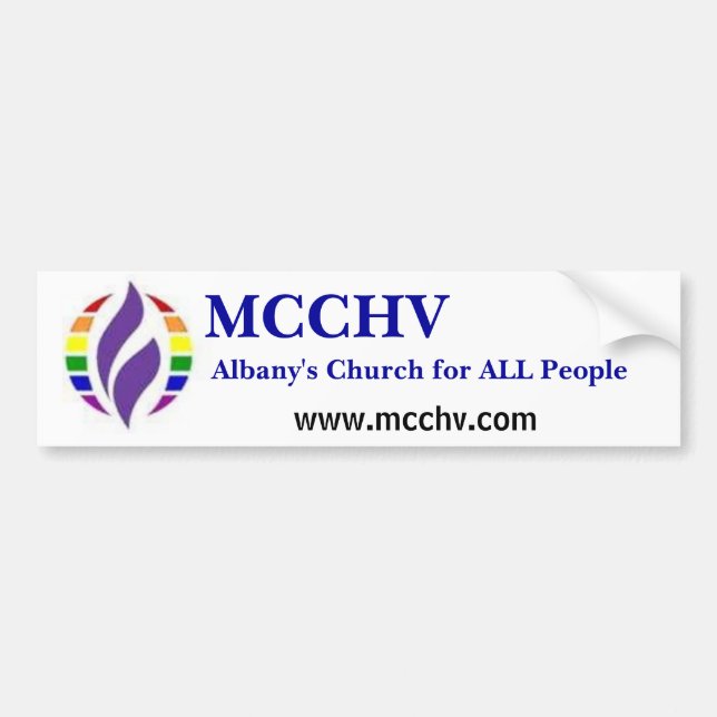Pegatina Para Coche rainbowMCCLogo, la iglesia de Albany para TODA LA (Frente)