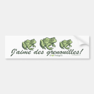 Pegatina Para Coche Rana francesa - ranas Bumpersticker del amor de I