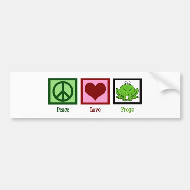 Pegatina Para Coche Ranas de amor por la paz (Frente)