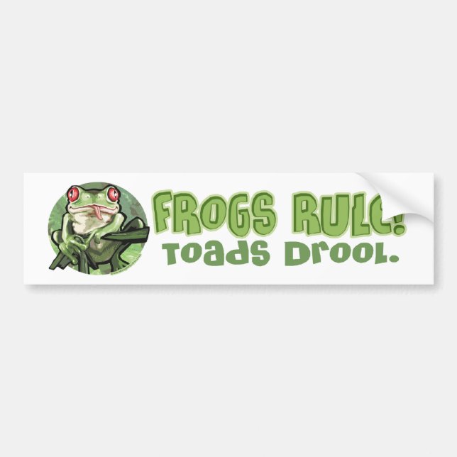 Pegatina Para Coche Ranas regla, Drool Bumpersticker de los sapos (Frente)