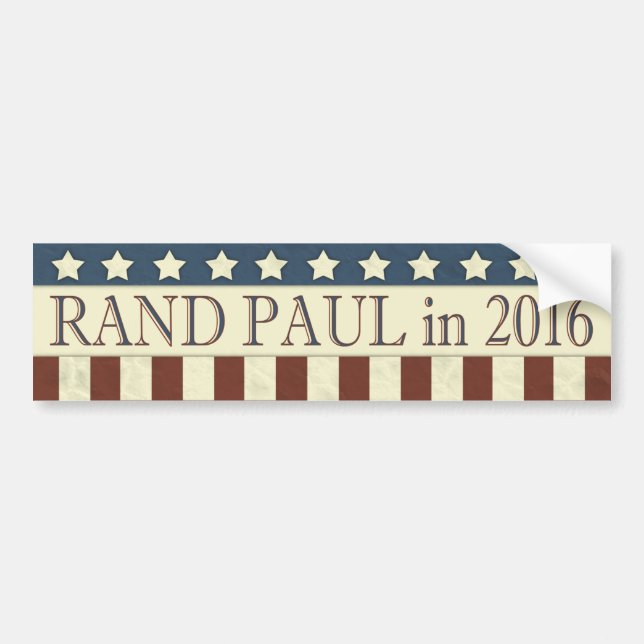 Pegatina Para Coche Rand Paul President 2016 Stars Stripes (Frente)
