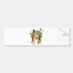 Pegatina Para Coche rasta hippie babe