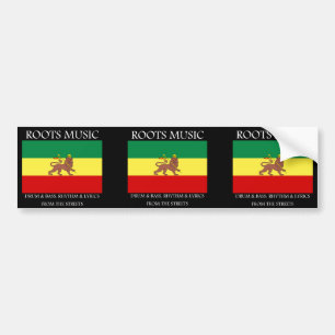 Pegatina Para Coche Rasta - león de la bandera de Etiopía de la música