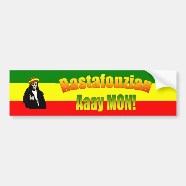 Pegatina Para Coche Rastafonzian Bumper Sticker (Frente)