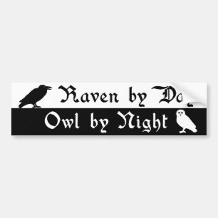Pegatina Para Coche Raven y Owl