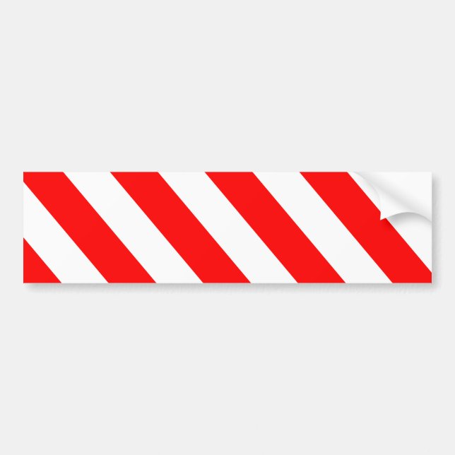 Pegatina Para Coche Rayas amonestadoras blancas rojas (Frente)