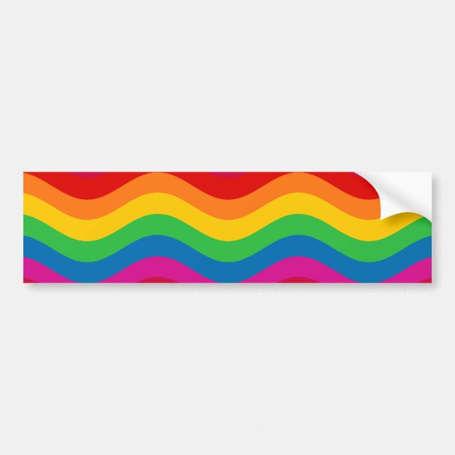 Pegatina Para Coche Rayas onduladas del arco iris (Frente)