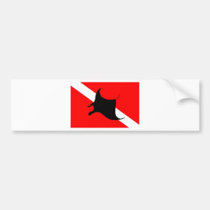 Pegatina Para Coche Rayo de Manta de la bandera de la zambullida