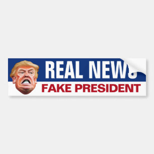 Pegatina Para Coche Real News falsa presidente - Anti Trump